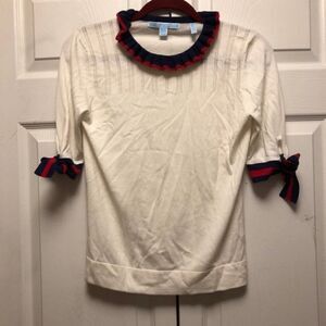 Draper James Ruffle Bow Sleeve Sweater